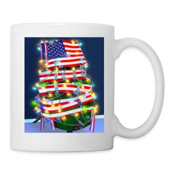 American Christmas Christmas Tree with US - Mug - white - Right