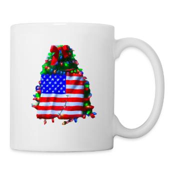 American Christmas Christmas Tree with US - Mug - white - Right