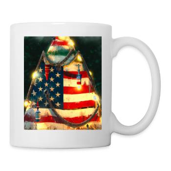 American Christmas Christmas Tree with US - Mug - white - Right