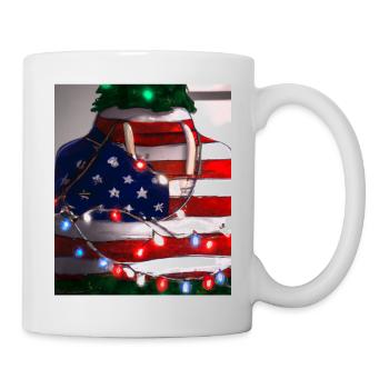 American Christmas Christmas Tree with US - Mug - white - Right