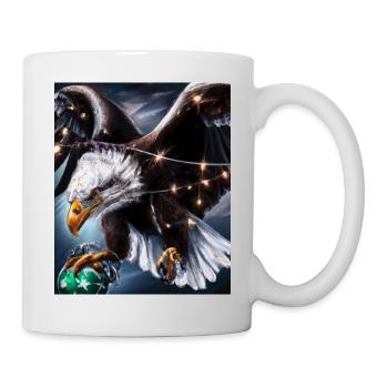 Amerikanisches Weihnachten Seeadler Mit - Tasse - Weiß - Rechts