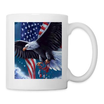 Amerikanisches Weihnachten Seeadler Mit - Tasse - Weiß - Rechts