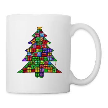 Weihnachten Weihnachtsbaum Aus Geschenken - Tasse - Weiß - Rechts