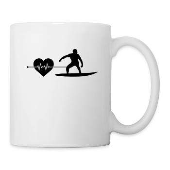 Surfen Herzschlag - Tasse - Weiß - Rechts