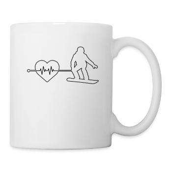 Snowboarding heartbeat - Mug - white - Right