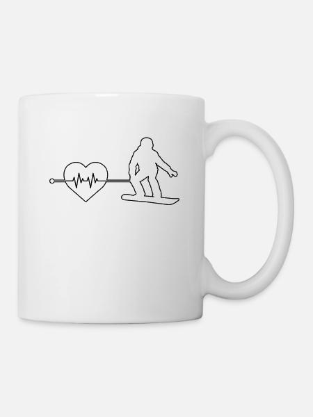 Snowboarding Herzschlag - Tasse - Weiß