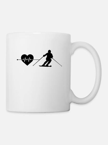 Ski Herzschlag - Tasse - Weiß