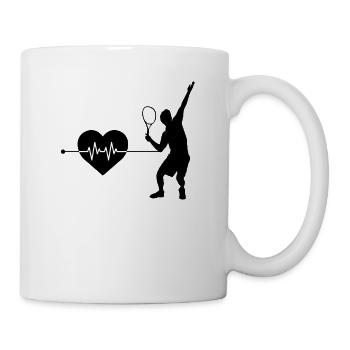 Tennis Herzschlag - Tasse - Weiß - Rechts
