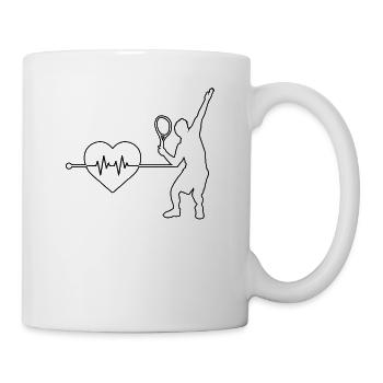 Tennis Herzschlag - Tasse - Weiß - Rechts