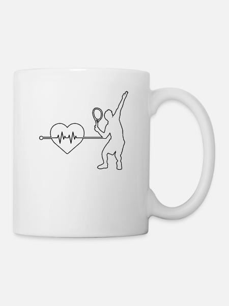 Battement de cœur de tennis - Mug blanc - blanc