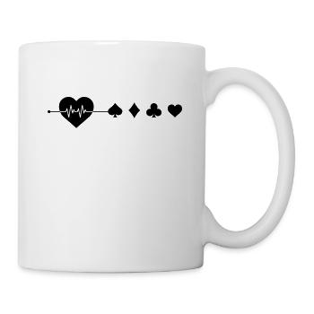 Poker heartbeat - Mug - white - Right