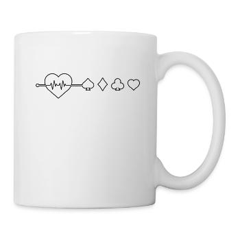 Poker heartbeat - Mug - white - Right