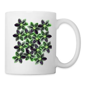 fleurs vertes - Mug blanc - blanc - Droite