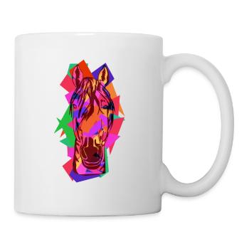 Buntes Pferd Wpap Art Geometrische Pop Art - Tasse - Weiß - Rechts