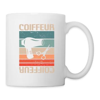 Vintage Retro Coiffeur Coiffure - Mug blanc - blanc - Droite