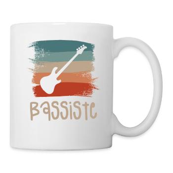 Vintage Retro Bass Gitarre Bassist Bassist - Tasse - Weiß - Rechts