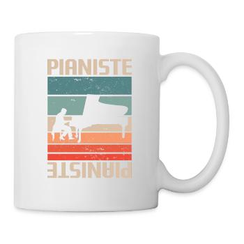 Vintage Retro Pianiste Instrument Piano - Mug blanc - blanc - Droite