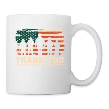 American Flag Thank you Veterans Proud Veteran USA - Mug - white - Right
