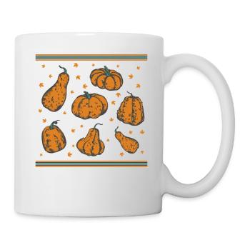 Halloween Thema Nette Kürbisse Kaffee Liebhaber Tasse - Tasse - Weiß - Rechts