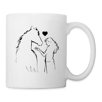 Life is better with horses heart loves the - Mug - white - Right