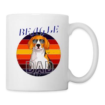 Beagle Dad Retro Dog Lover Dad Ever Beagle Father - Mug blanc - blanc - Droite