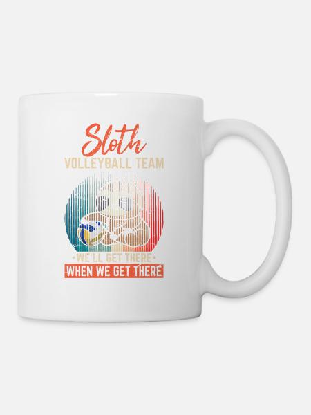 Funny Sloth Volleyball Team Volleyball Lover Volle - Tasse - Weiß