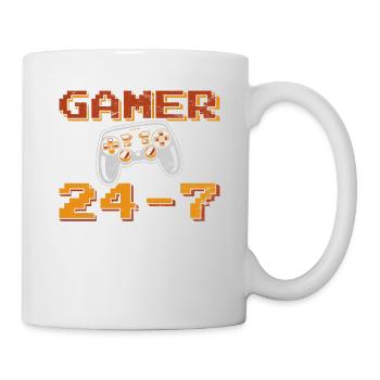 Gamer Funny Video Game Player 24-7 Gaming Kids Tea - Mug - white - Right