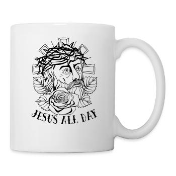 Jesus Den Ganzen Tag Glaube Bibel Orthodoxie - Tasse - Weiß - Rechts