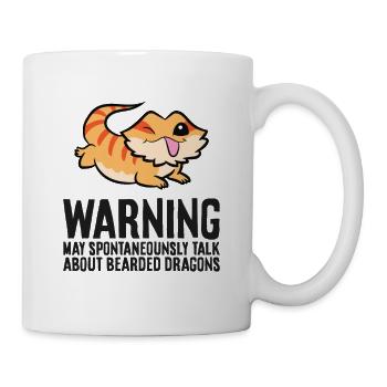 Warnung kann spontan über Bartagamen sprechen - Tasse - Weiß - Rechts