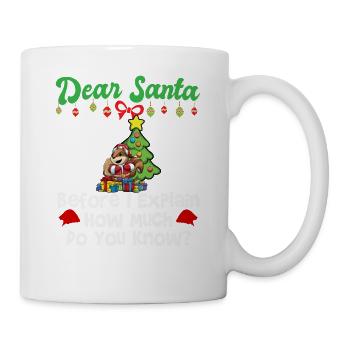 Cher Père Noël avant que j’explique combien savez-vous - Mug blanc - blanc - Droite