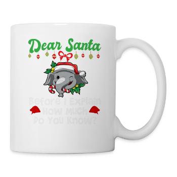 Cher Père Noël avant que j’explique combien savez-vous - Mug blanc - blanc - Droite