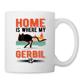 Home is where my Gerbil is Rennratte Rennmaus - Tasse - Weiß - Rechts