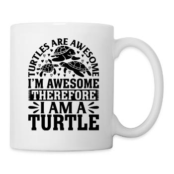 Les tortues sont géniales je suis génial donc je suis un tu - Mug blanc - blanc - Droite