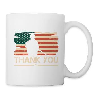 American Flag Thank you Veterans Proud Veteran USA - Mug - white - Right