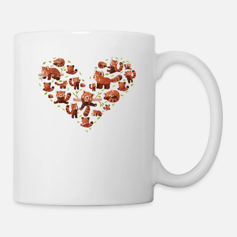 Coeur Mignon Panda Rouge Amour Zoologiste Drôle Panda Lo - Mug blanc - blanc