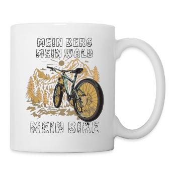 MEIN BERG MEIN WALD MEIN BIKE - Tasse - Weiß - Rechts