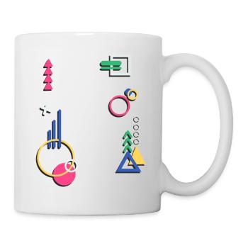 colorful art paintings colors and shapes - Mug - white - Right