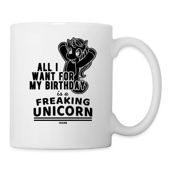 Licorne folle pour l’anniversaire - Mug blanc - blanc - Droite