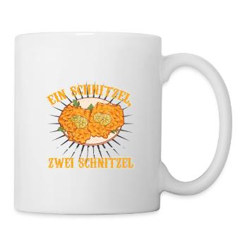 Zwei Schnitzel sind besser als ein Schnitzel - Tasse - Weiß - Rechts