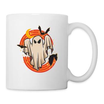 Halloween Thema Nette Ghost Bat Regenbogen Kaffee - Tasse - Weiß - Rechts
