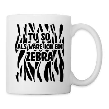 Zebra Kostüm Zebrastreifen Verkleidung - Tasse - Weiß - Rechts