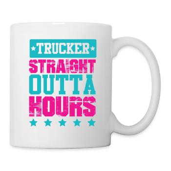 camionneur tout droit sorti - Mug blanc - blanc - Droite