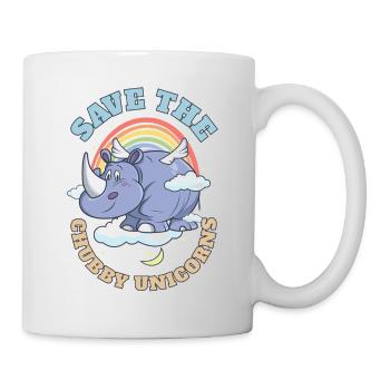 Save The Chubby Unicorns Cute Rhinoceros - Tasse - Weiß - Rechts