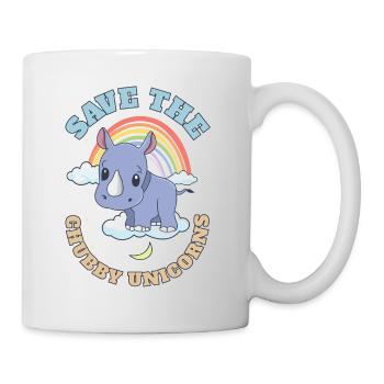 Save The Chubby Unicorns Cute Rhinoceros - Tasse - Weiß - Rechts