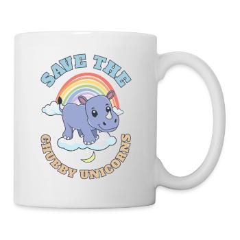 Save The Chubby Unicorns Cute Rhinoceros - Tasse - Weiß - Rechts