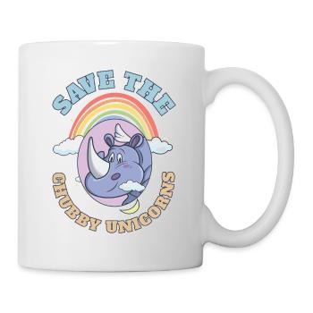 Save The Chubby Unicorns Cute Rhinoceros - Tasse - Weiß - Rechts