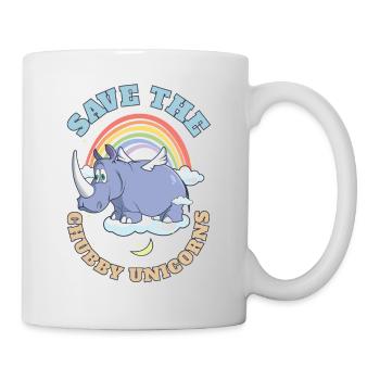 Save The Chubby Unicorns Cute Rhinoceros - Tasse - Weiß - Rechts