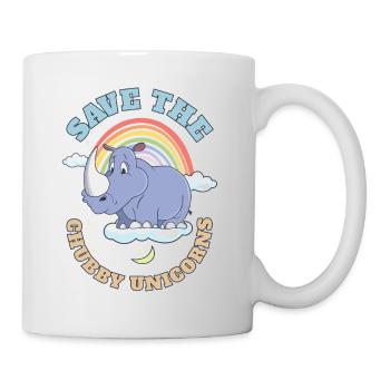 Save The Chubby Unicorns Cute Rhinoceros - Tasse - Weiß - Rechts