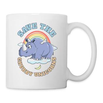 Save The Chubby Unicorns Cute Rhinoceros - Tasse - Weiß - Rechts