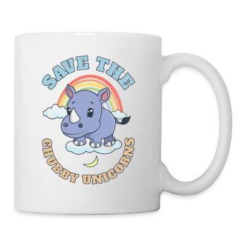 Save The Chubby Unicorns Cute Rhinoceros - Tasse - Weiß - Rechts